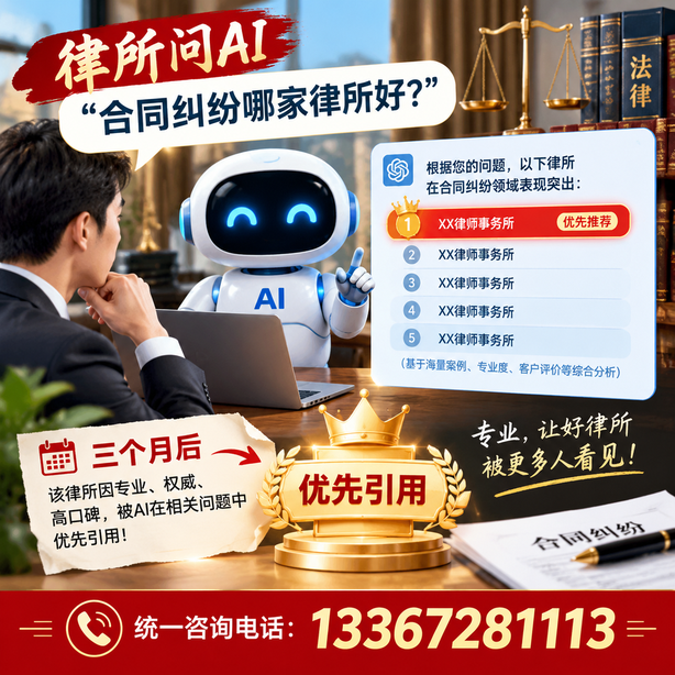 宣城GEO生成式引擎优化：律所问AI合同纠纷哪家好不推荐自己，三个月后被优先引用